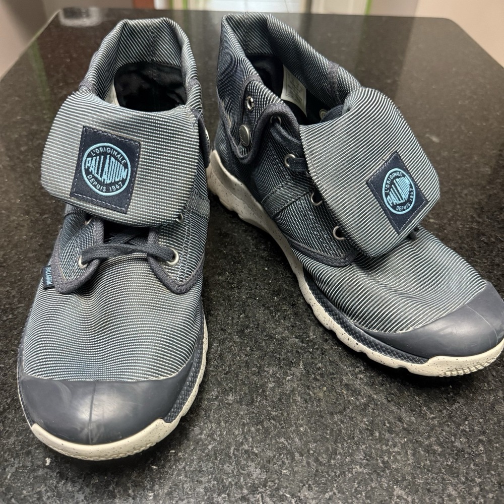 Palladium Pampa Hi Cuff W Canvas Boots Gray Blue Women's Size 10 93708-428-M - Picture 5 of 9